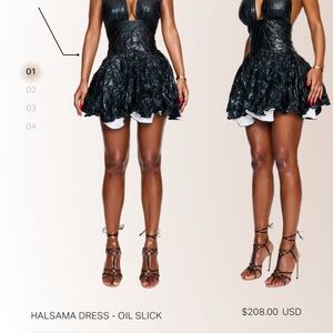Halsama Oil Slick Mini Dress